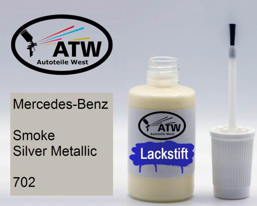 Mercedes-Benz, Smoke Silver Metallic, 702: 20ml Lackstift, von ATW Autoteile West.